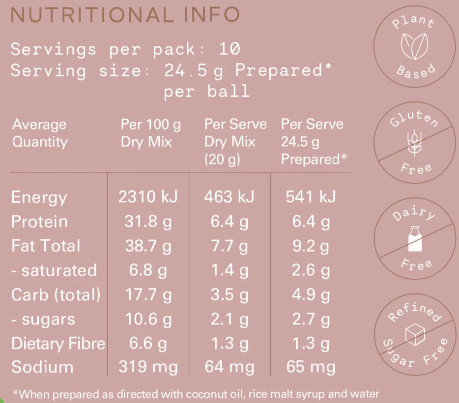 Caramel Peanut Protein Balls Mix - Alkeme Wholefoods