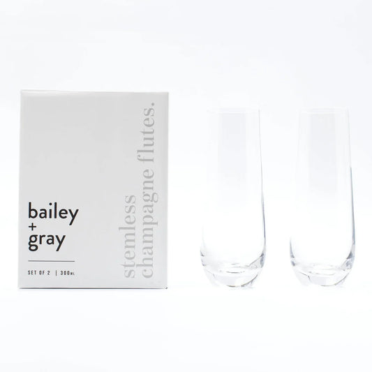 Stemless Champagne Flutes (Set of 2) - Bailey & Gray