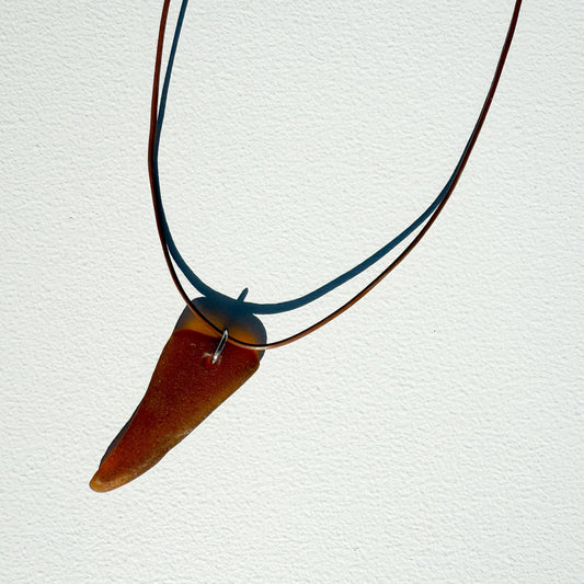 Amber Sea Glass Necklace - Mr. Bumble